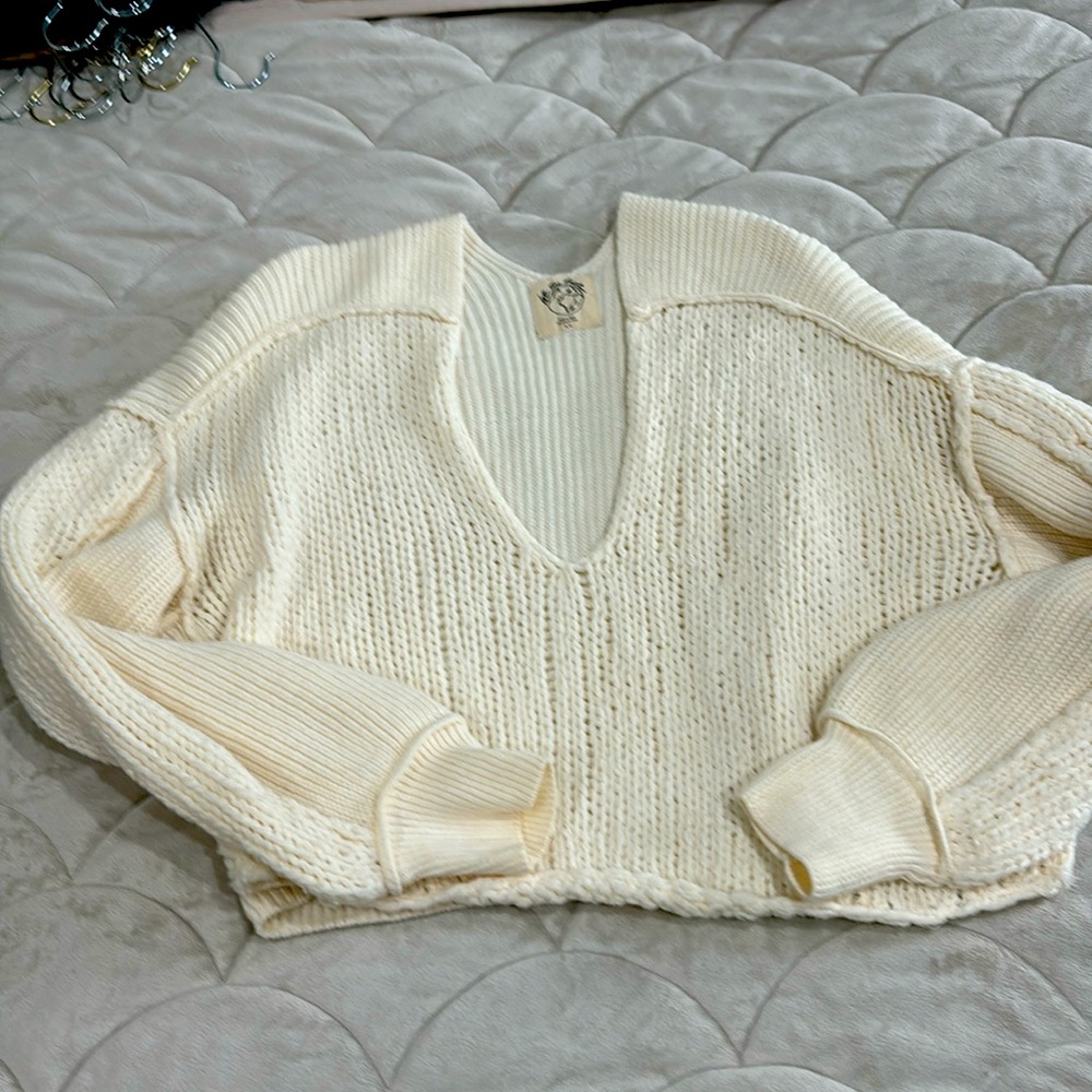 Free people- cropped v-neck.